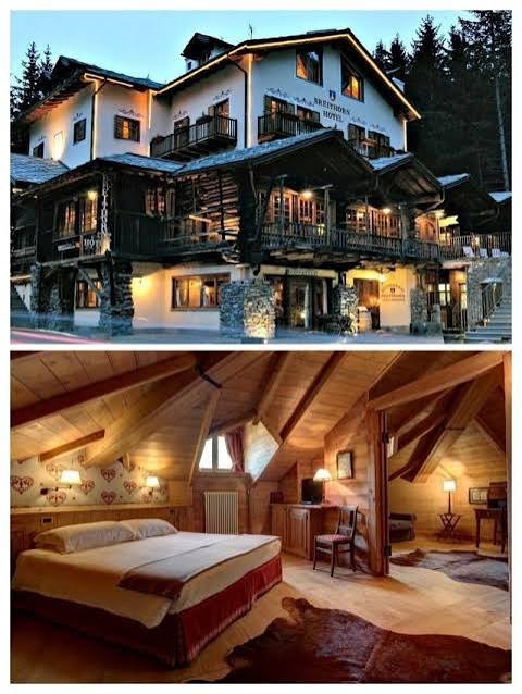 Hotel Breithorn exterior and Alpine bedroom